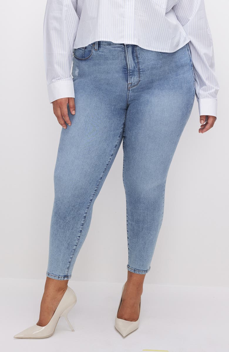 Good American Good Waist High Waist Crop Skinny Jeans, Alternate, color, Indigo619