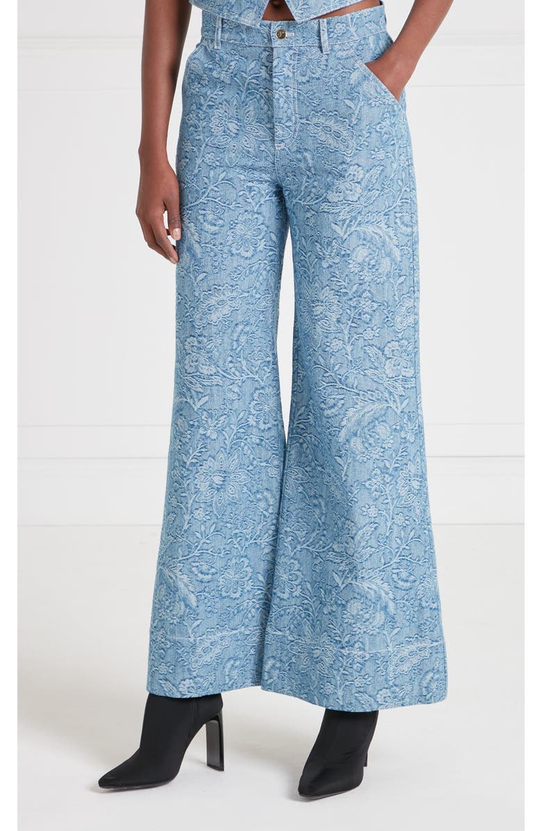 Temperley London Francis Denim Wide Leg Jeans, Alternate, color, Washed Blue