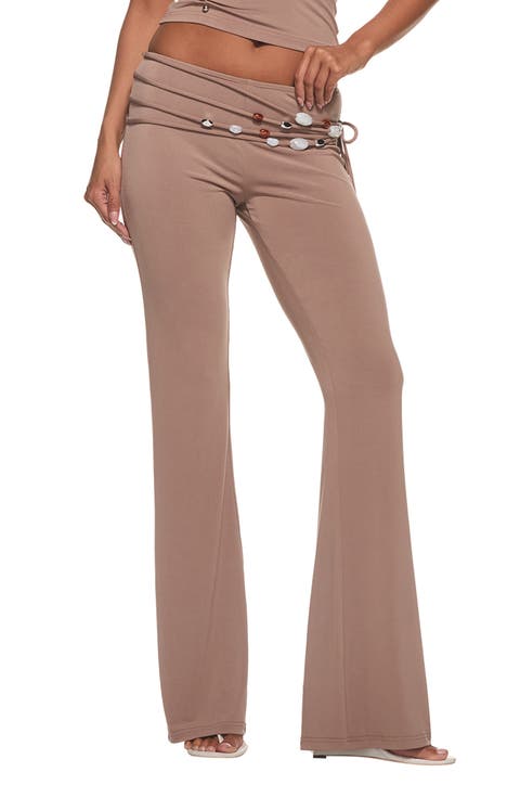 Rhea Beaded Low Rise Flare Pants