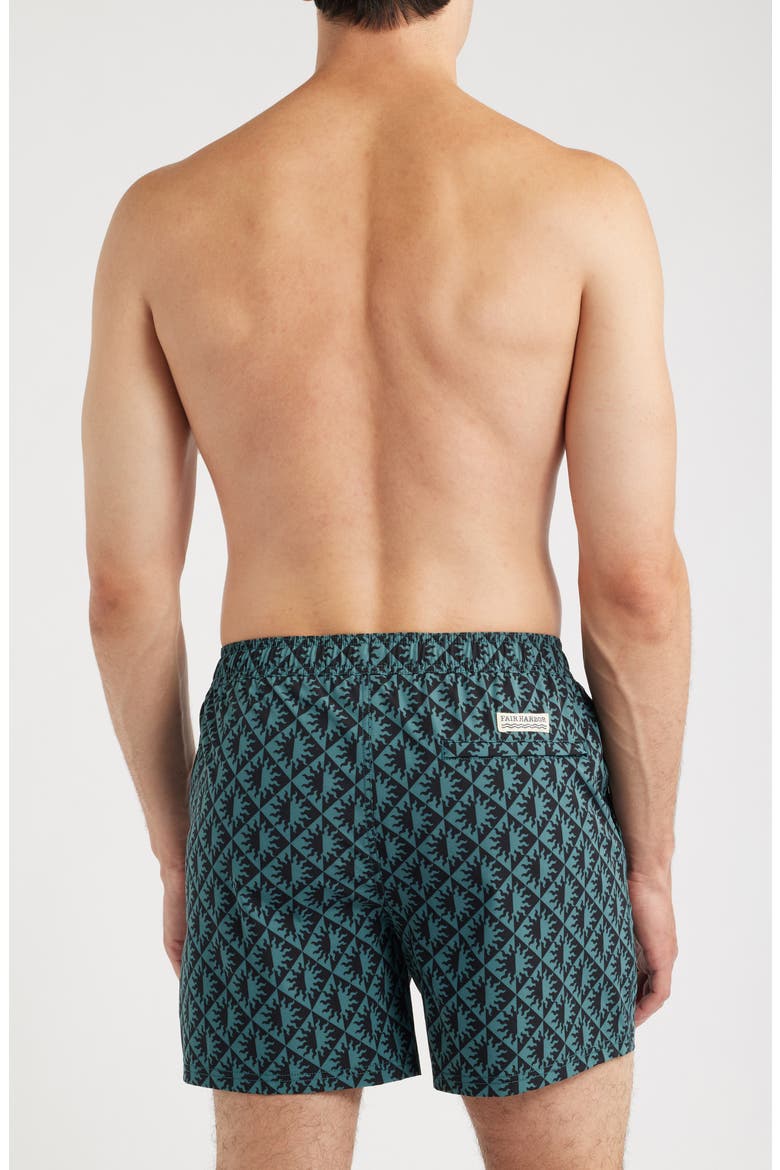 The Bungalow Sun Print Water Repellent Swim Trunks, Alternate, color, SEAPINE SUNS