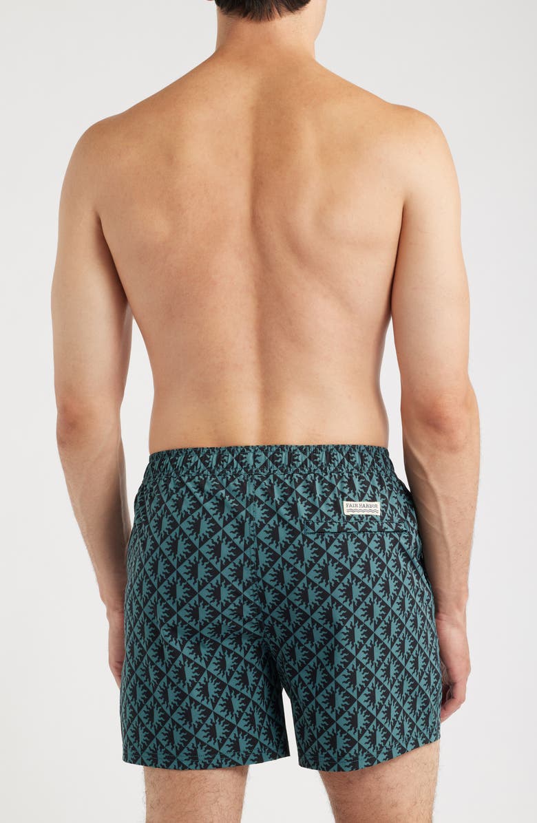 Fair Harbor The Bungalow Sun Print Water Repellent Swim Trunks, Alternate, color, Seapine Suns