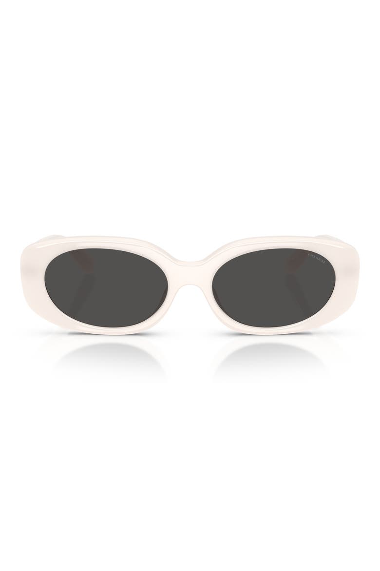 54mm Oval Sunglasses, Main, color, MILKY CLOUD / GREY SOLID