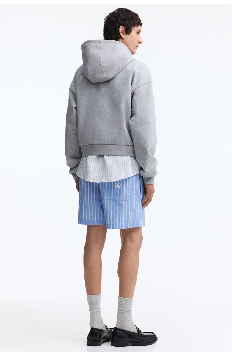 H&M Regular Fit Cotton Shorts, Alternate, color, Light Blue/Striped