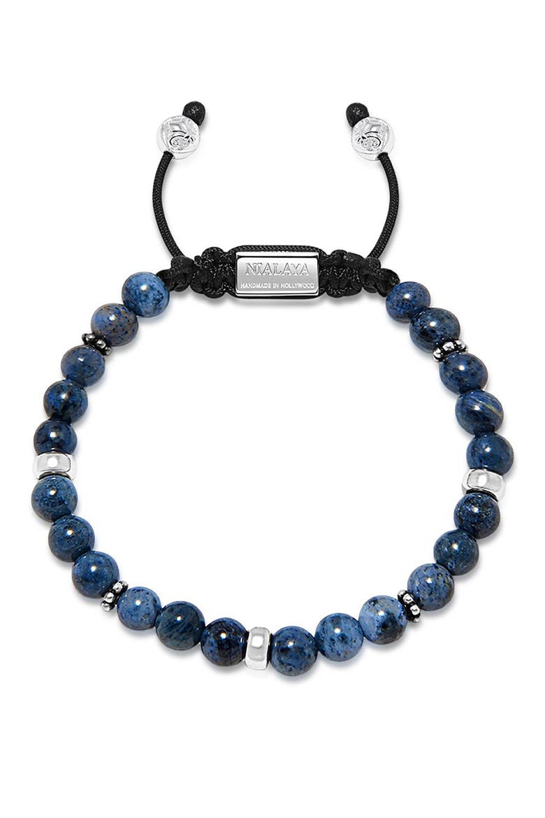 Beaded Bracelet, Main, color, SILVER/ BLUE