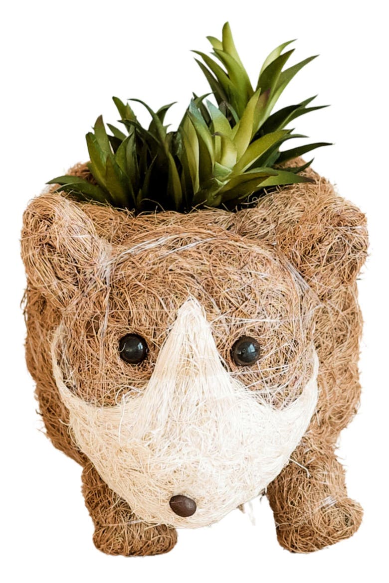Baby Corgi Handwoven Planter, Alternate, color, BROWN / WHITE