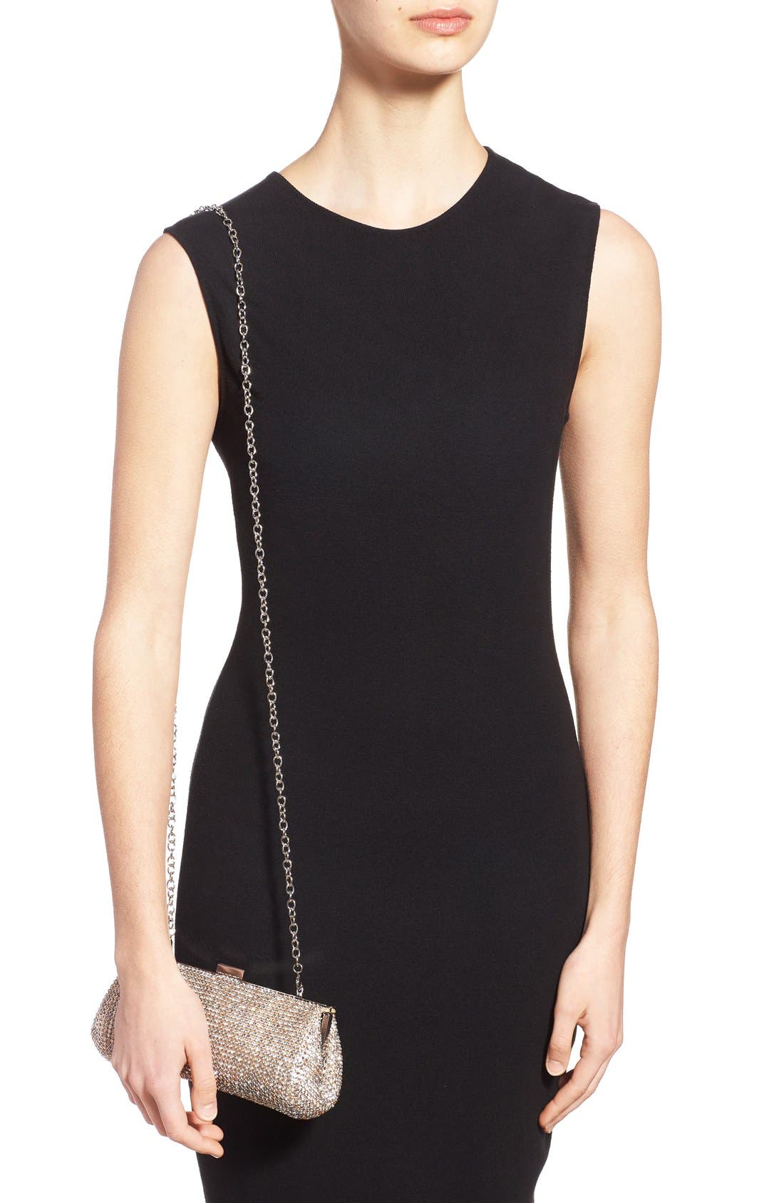 Crystal Mesh Clutch, Alternate, color, BLUSH