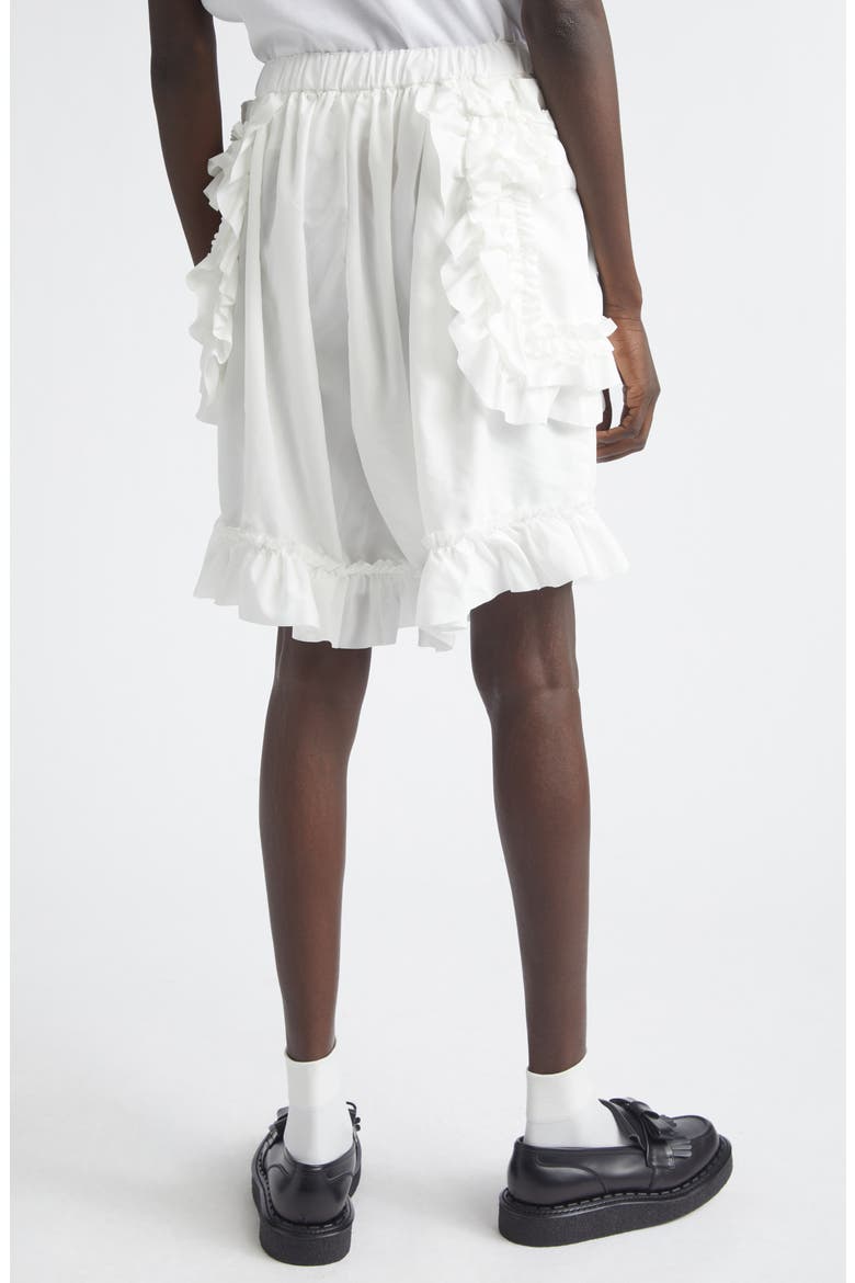 Ruffle Trim Broadcloth Bloomer Shorts, Alternate, color, WHITE