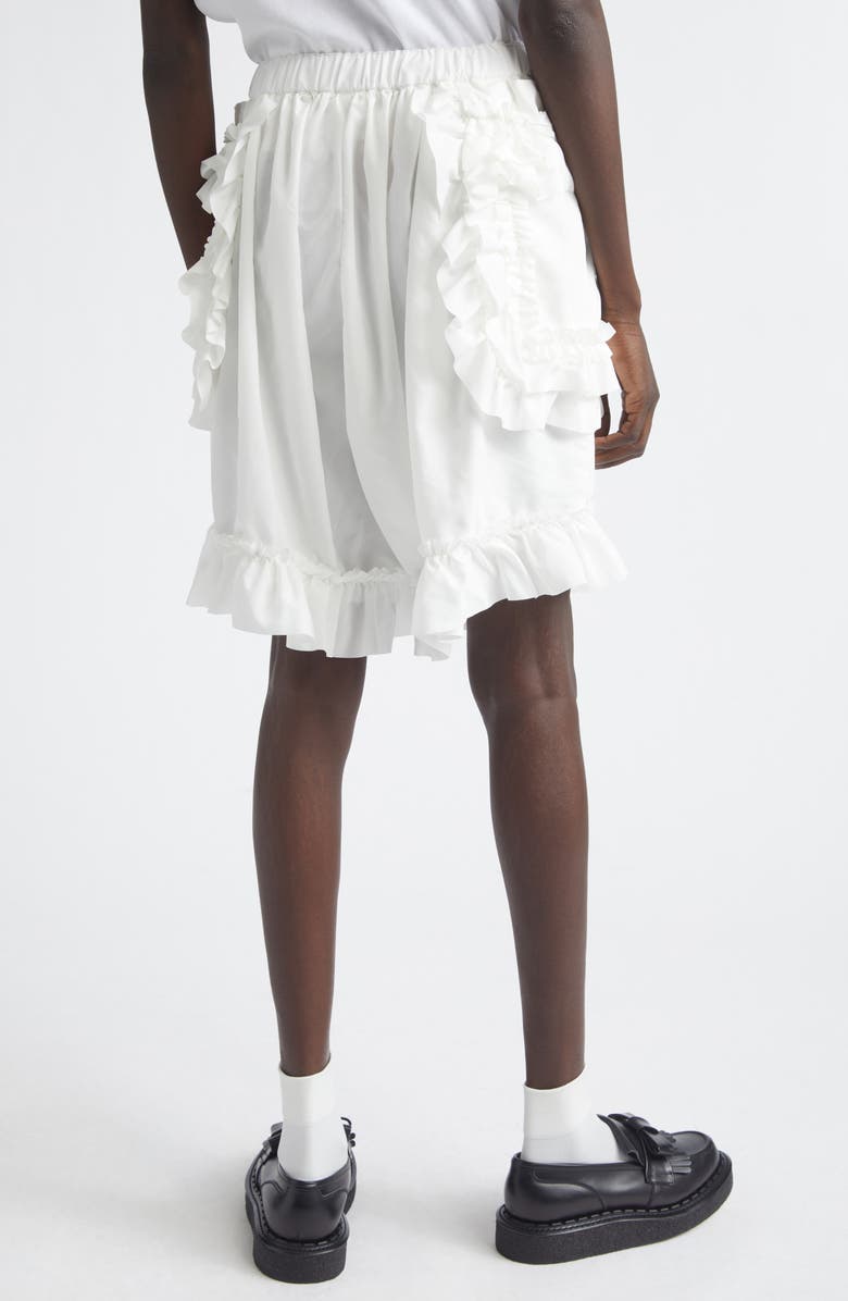 Comme des Garçons Girl Ruffle Trim Broadcloth Bloomer Shorts, Alternate, color, White