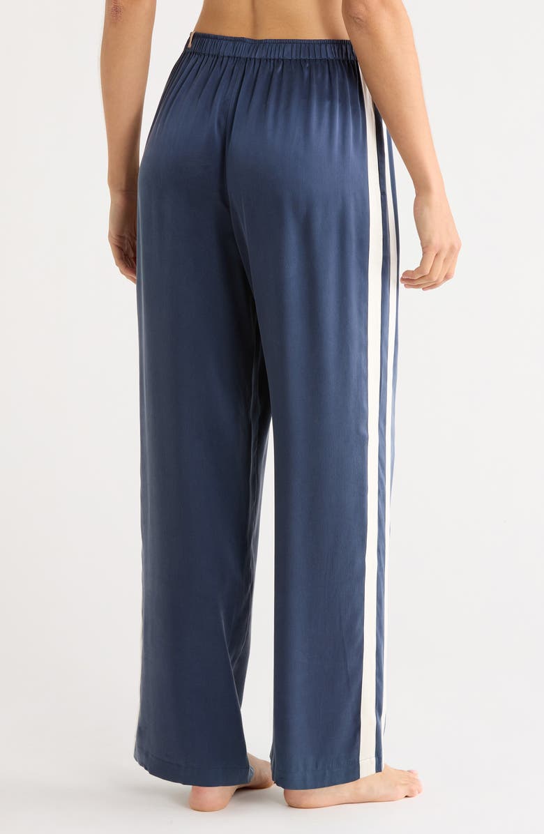 Lunya Side Stripe Washable Silk Pajama Pants, Alternate, color, Deep Blue/ Soft Ivory