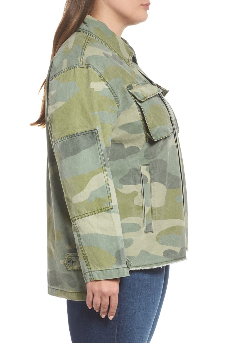 Levi's® High/Low Shirt Jacket, Alternate, color, LIGHT GREEN CAMO