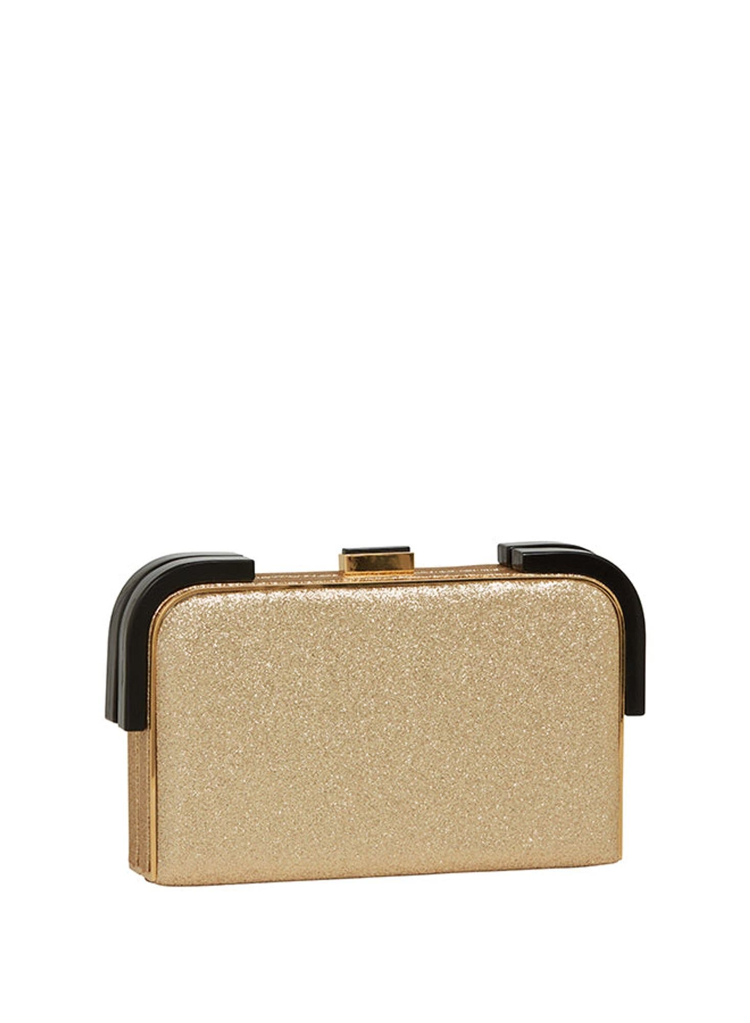 Liz Glitter Clutch, Main, color, Gold