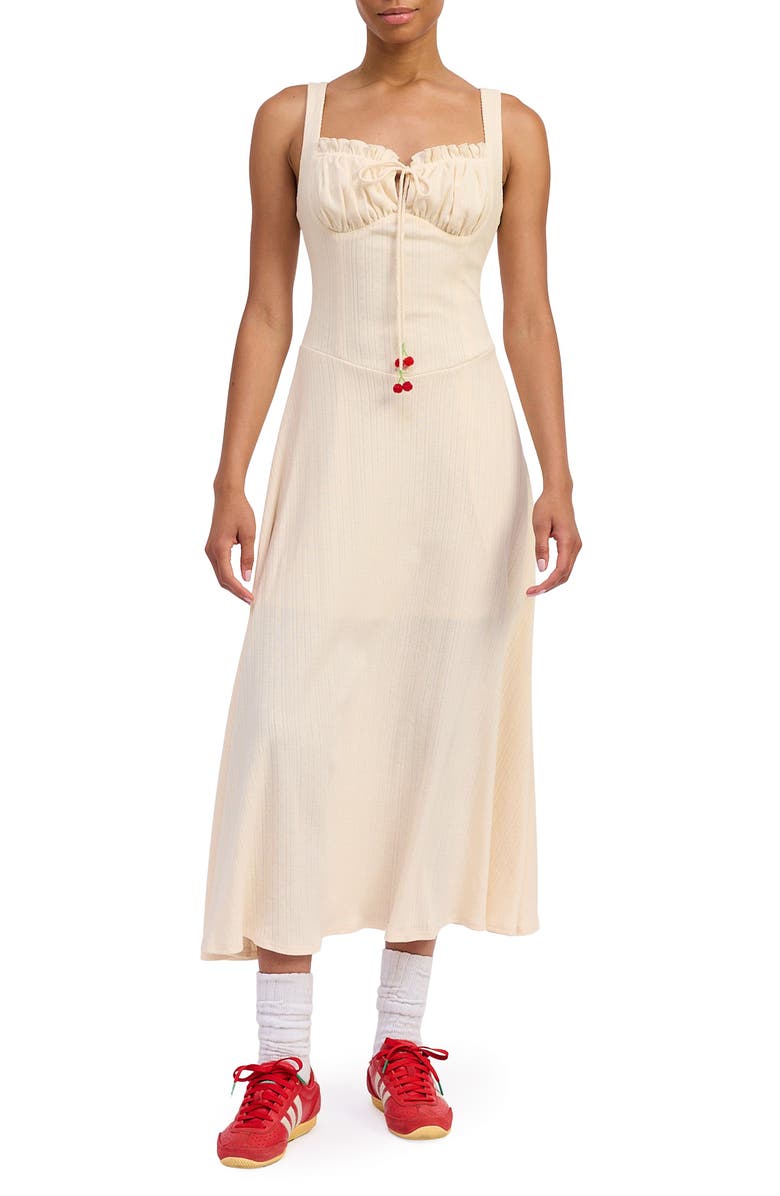 JACQUIE THE LABEL Cerise Midi Sundress, Main, color, Yellow Red