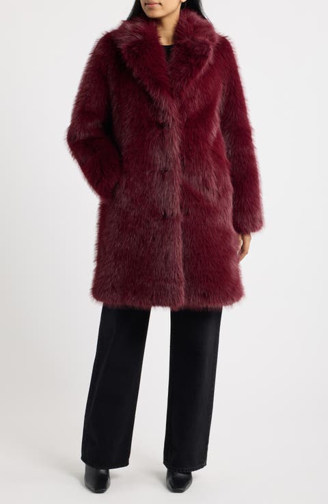 Faux Fur Mid Length Coat
