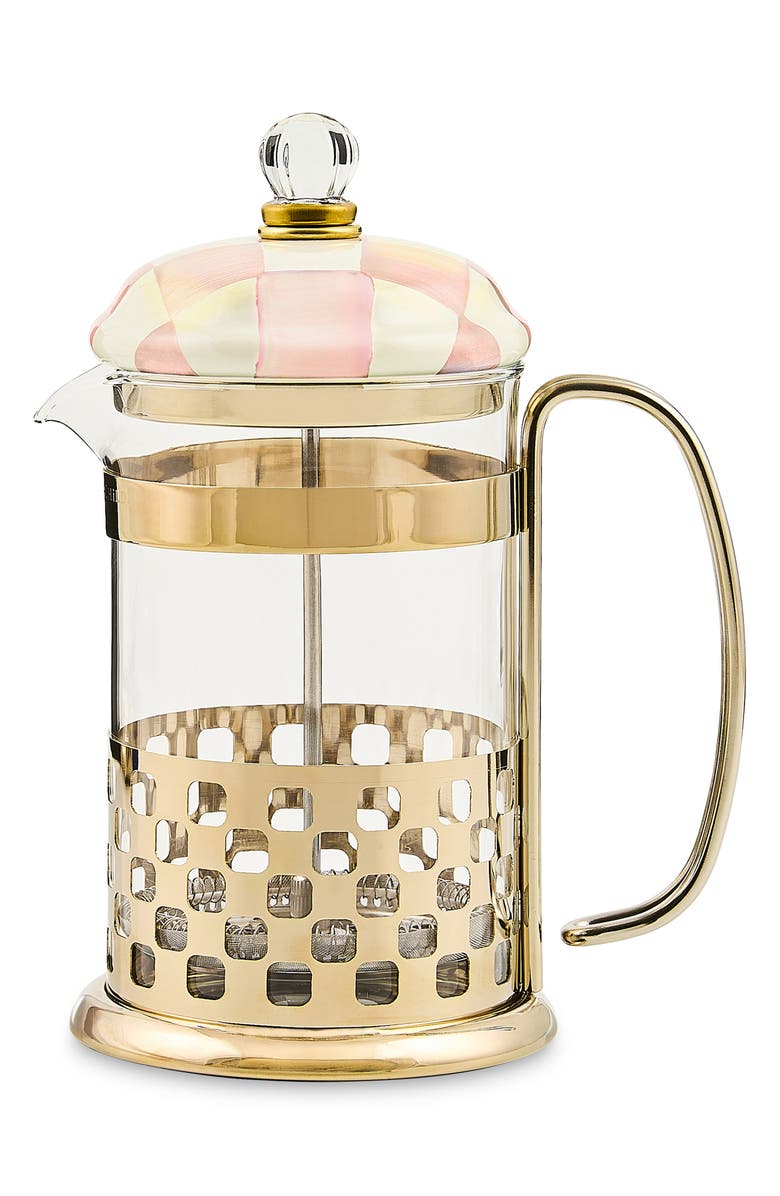 MACKENZIE CHILDS Rosy Check French Press, Alternate, color, Rosy