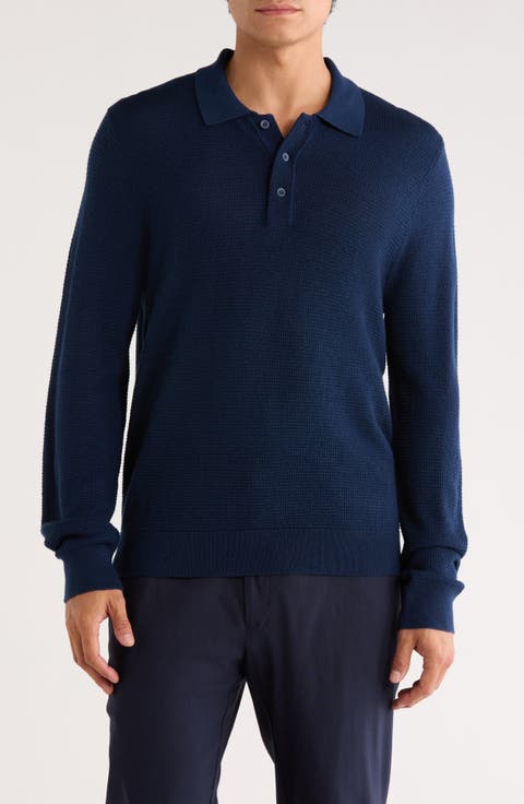 Long Sleeve Merino Wool Polo