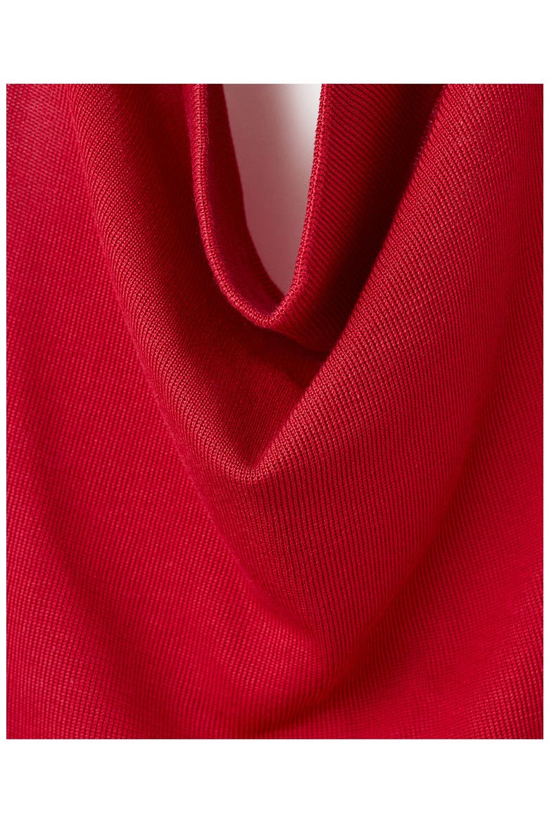 Knit Halter Neck Open Back Top, Alternate, color, RED