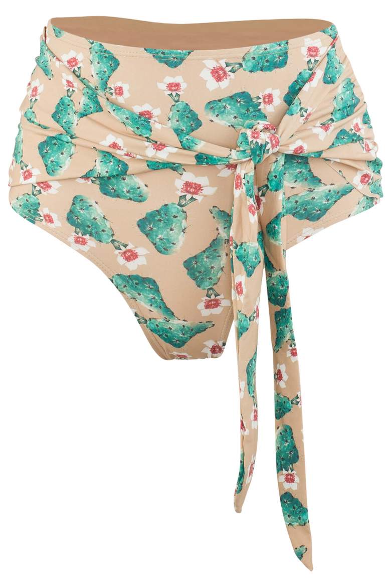 Giovanna High Waisted Bikini Bottom, Alternate, color, Cactus Print