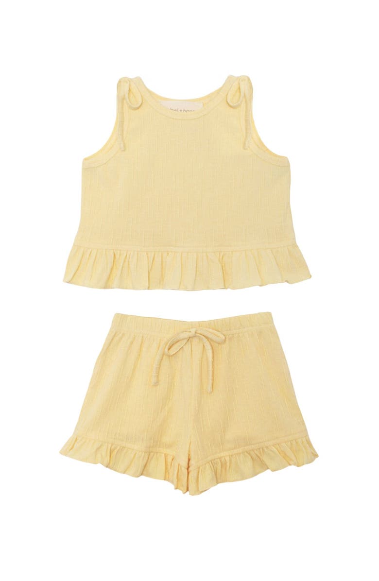 Mabel + Honey Sonny Sleeveless with Knot Detail Two Piece Set, Main, color, Yellow