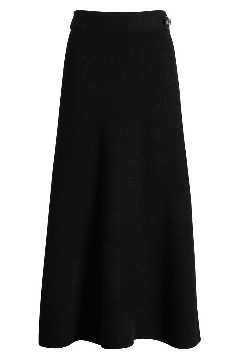 Bridget Wool Blend Midi Skirt, Alternate, color, BLACK
