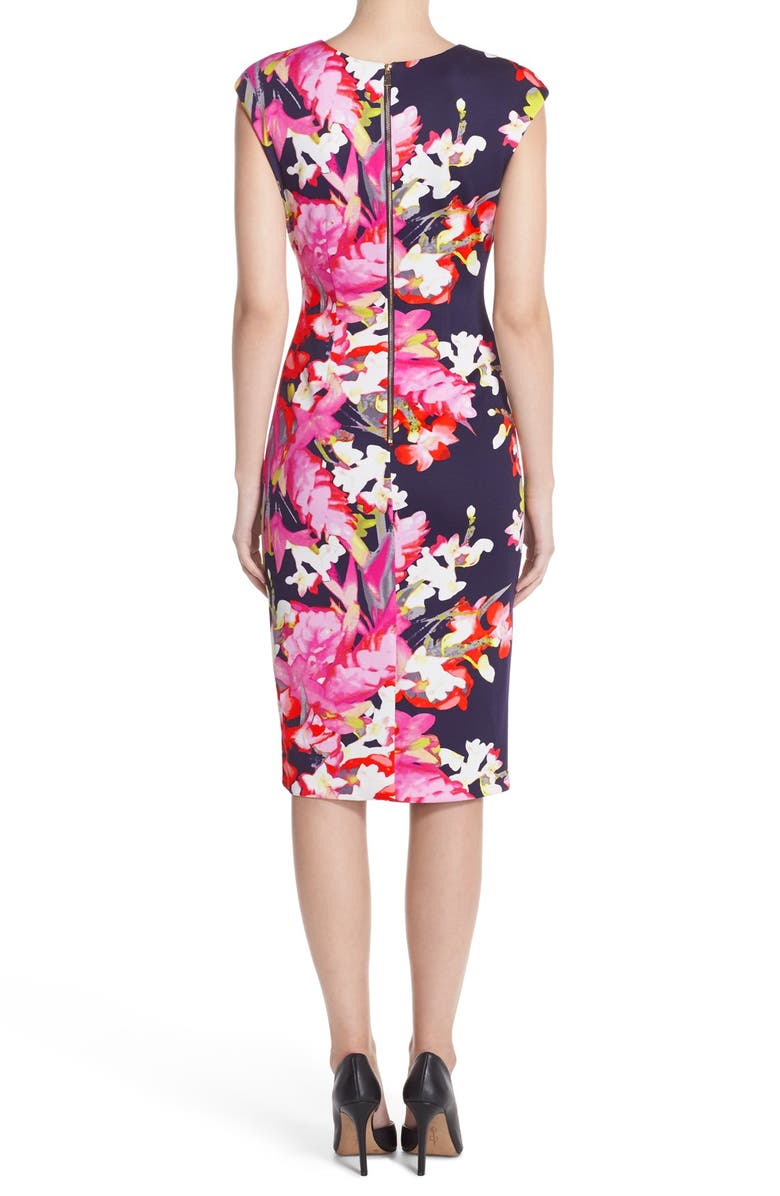 Vince Camuto Floral Scuba Sheath Dress, Alternate, color,