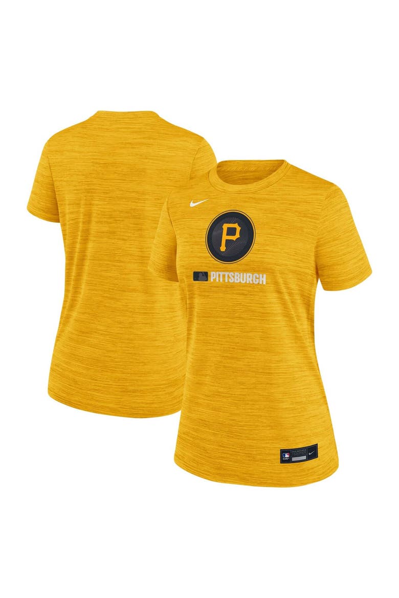 Women's Nike Gold Pittsburgh Pirates Authentic Collection City Connect Velocity Performance T-Shirt, Main, color, Gold