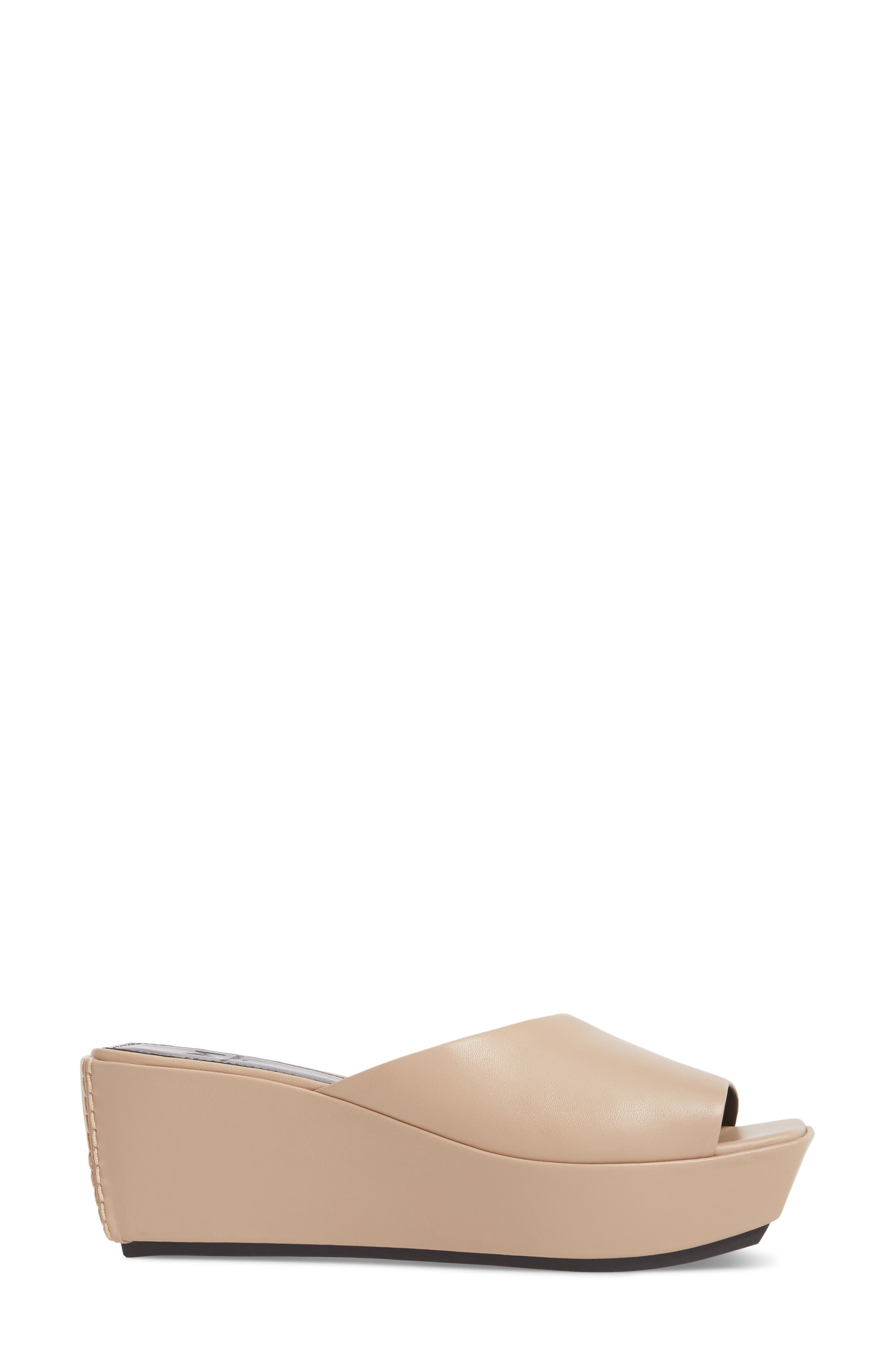 Yailyn Platform Slide Sandal, Alternate, color, TAN LEATHER