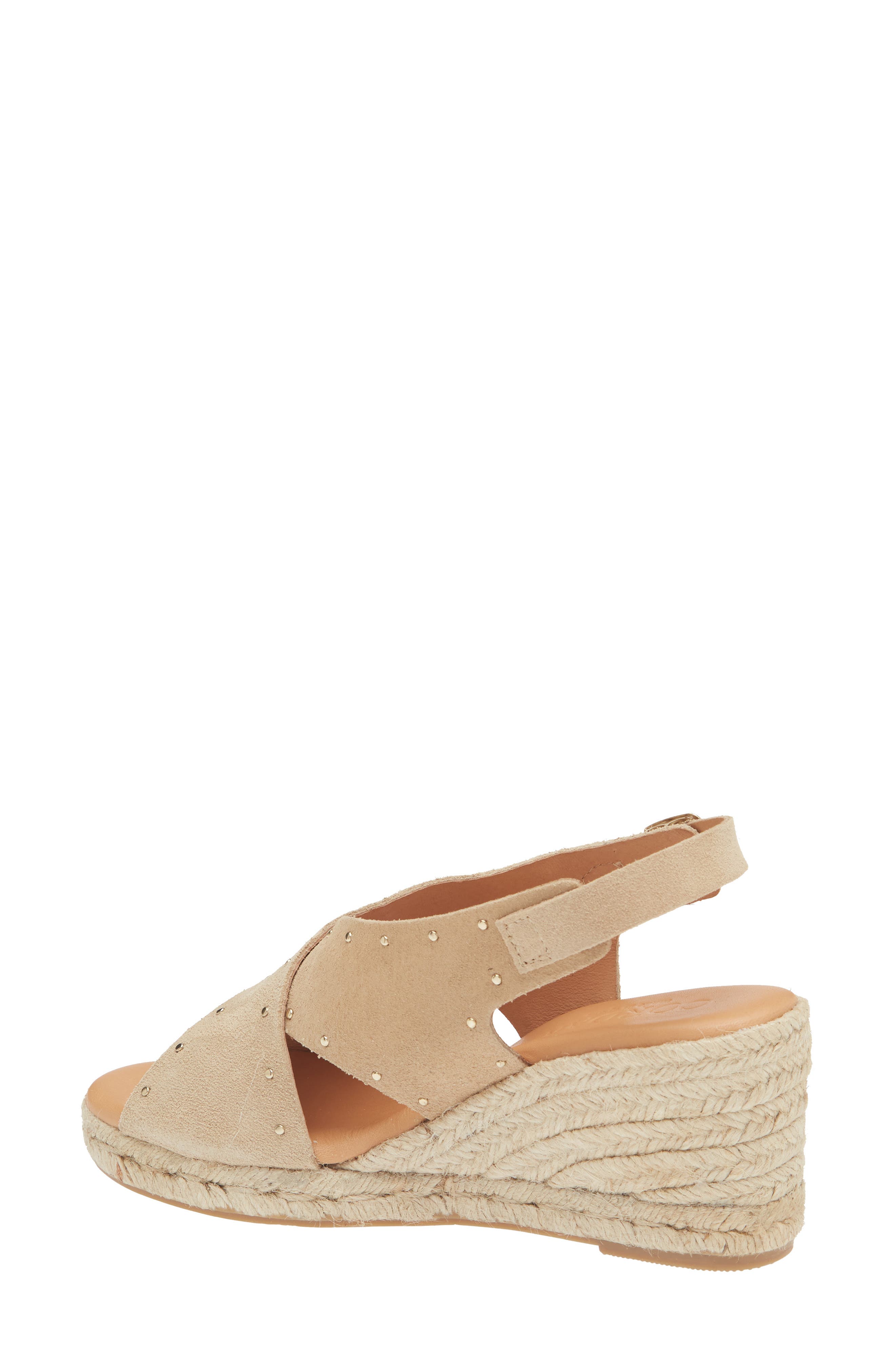 Eleni Slingback Espadrille Platform Wedge Sandal, Alternate, color, CAMEL SUEDE