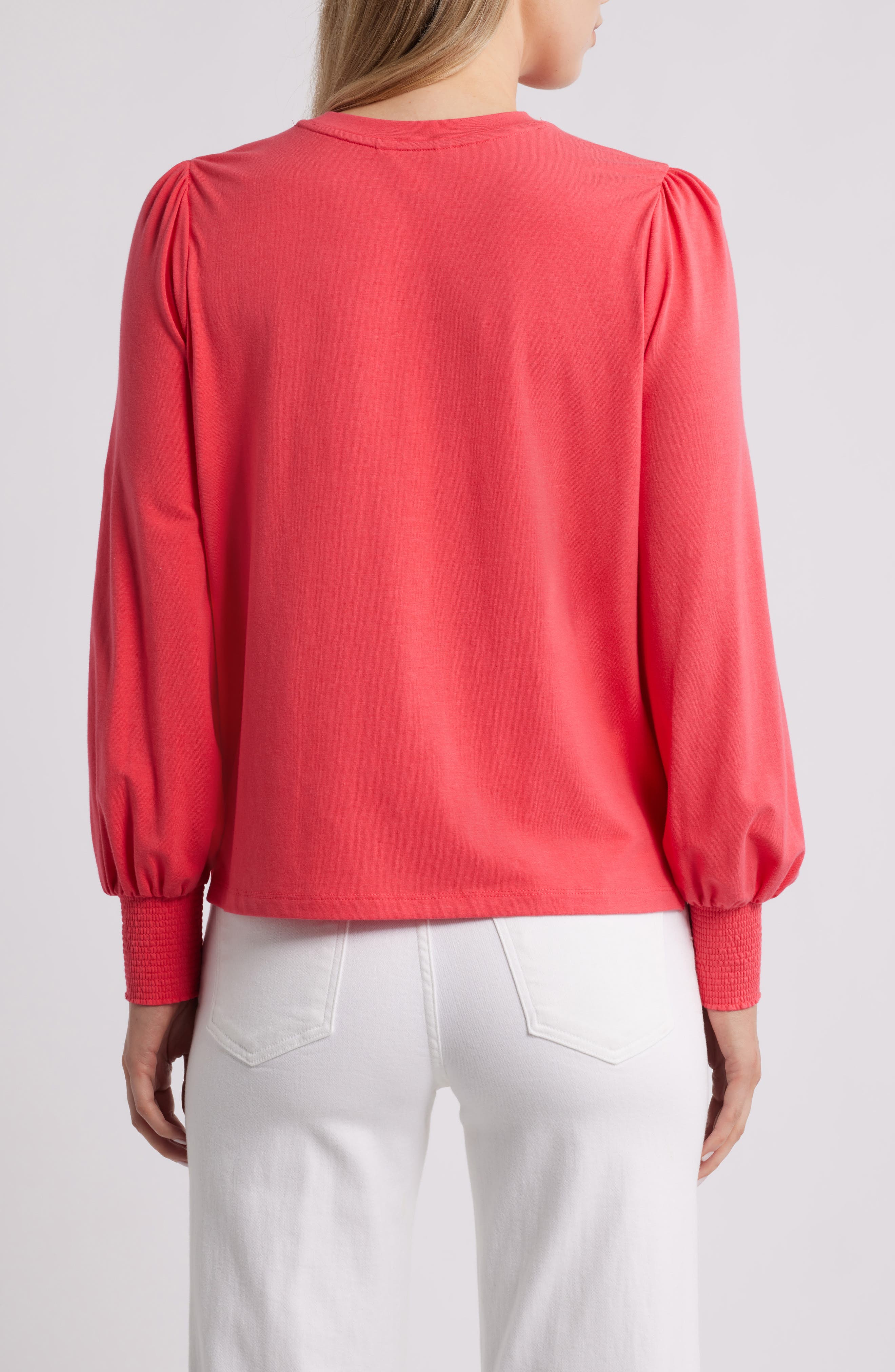 Blouson Sleeve Cotton Blend Top - image 4
