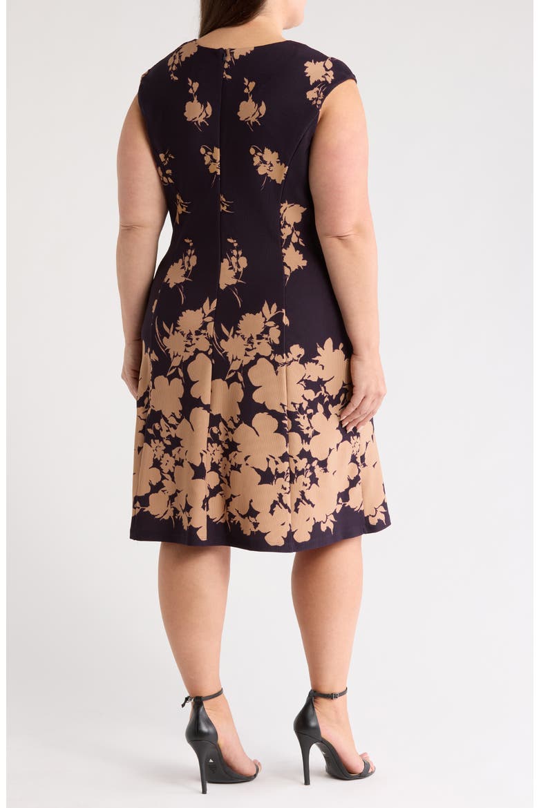 Floral Sleeveless Dress, Alternate, color, AUBERGINE/ GOLD