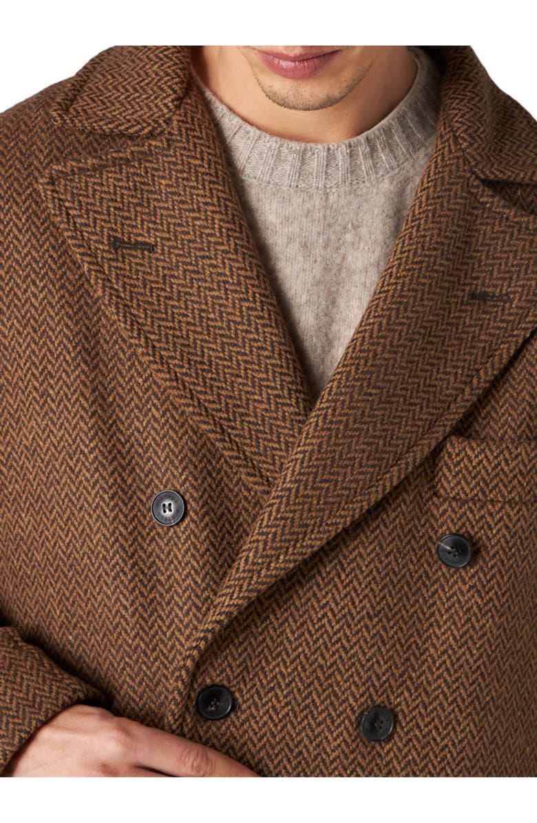 Fortela Serwilliam1 Tweed Double-Breasted Coat, Alternate, color, Brown