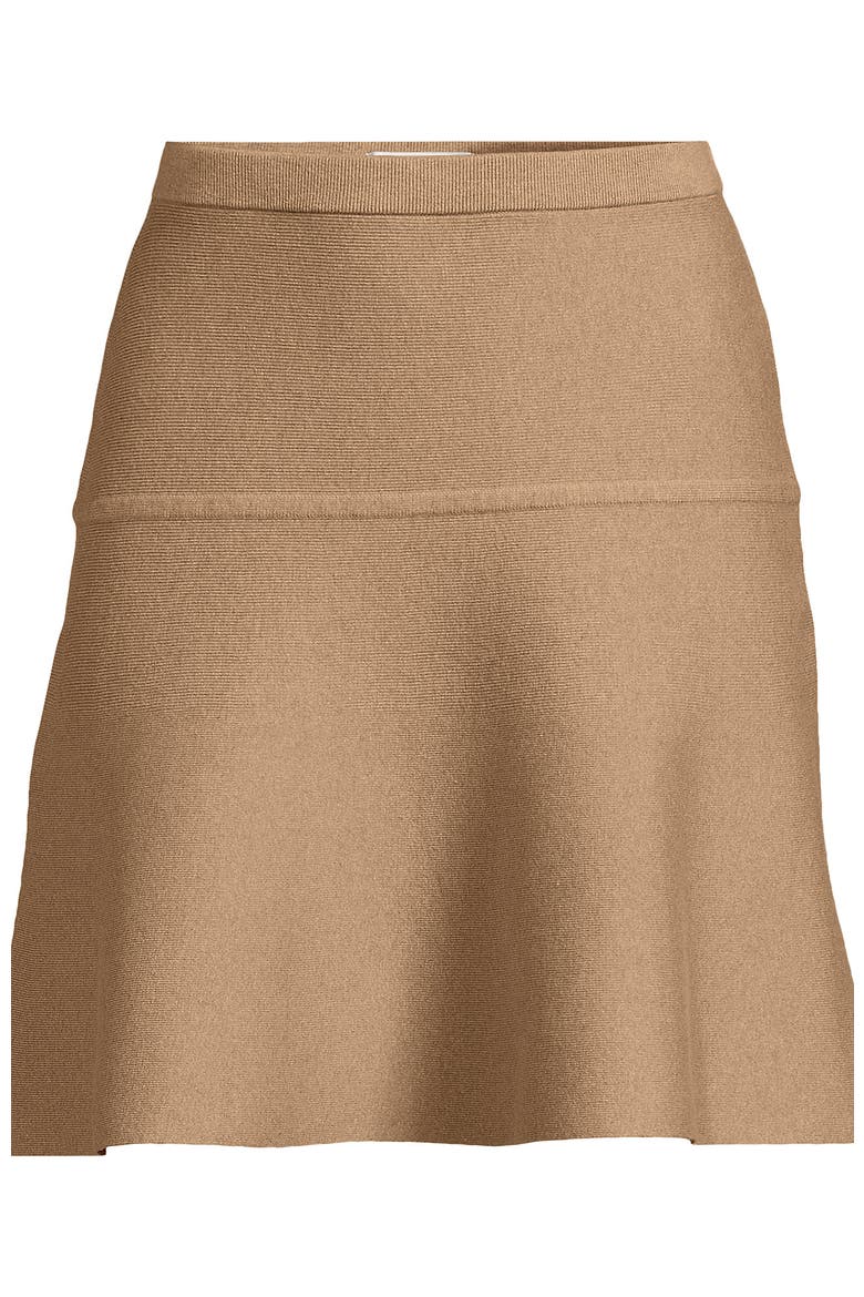 Fine Gauge Cotton Sweater Above the Knee Circle Skirt, Alternate, color, Vicuna Heather