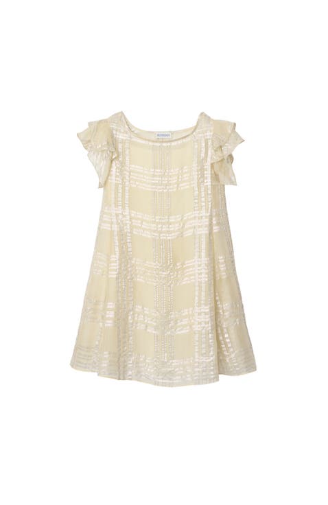 Metallic Check Silk Dress