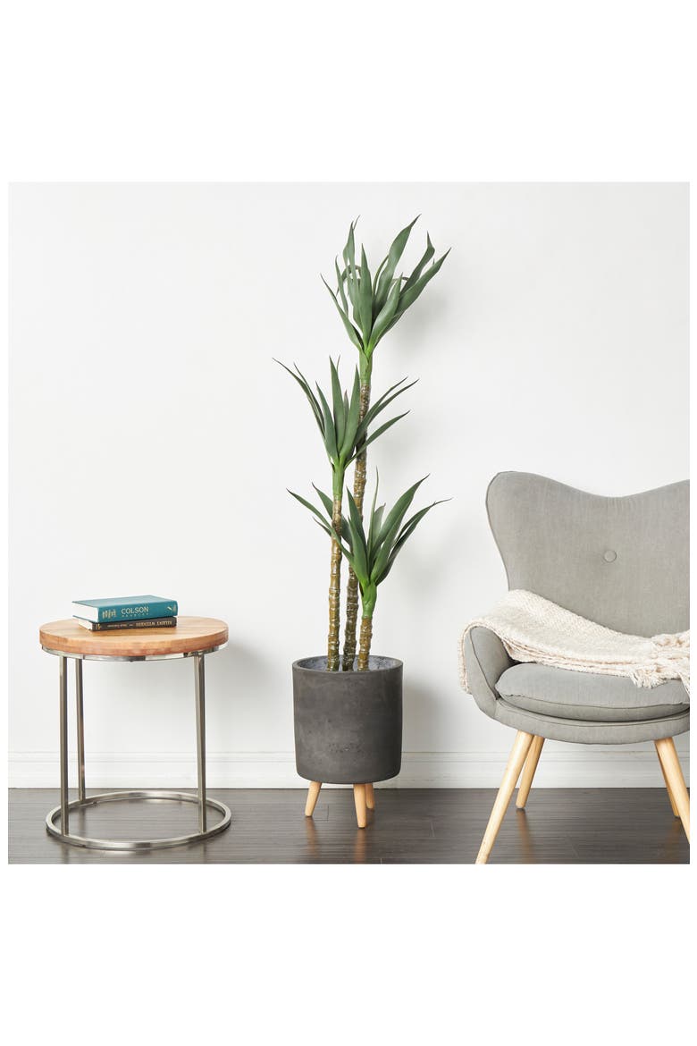 Green Faux Foliage Potted Artificial Tree, Alternate, color, GREEN