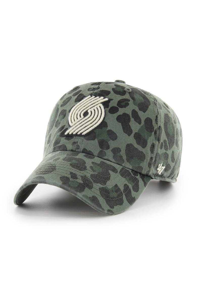 Women's '47 Green Portland Trail Blazers Bagheera Clean Up Adjustable Hat, Main, color, Green