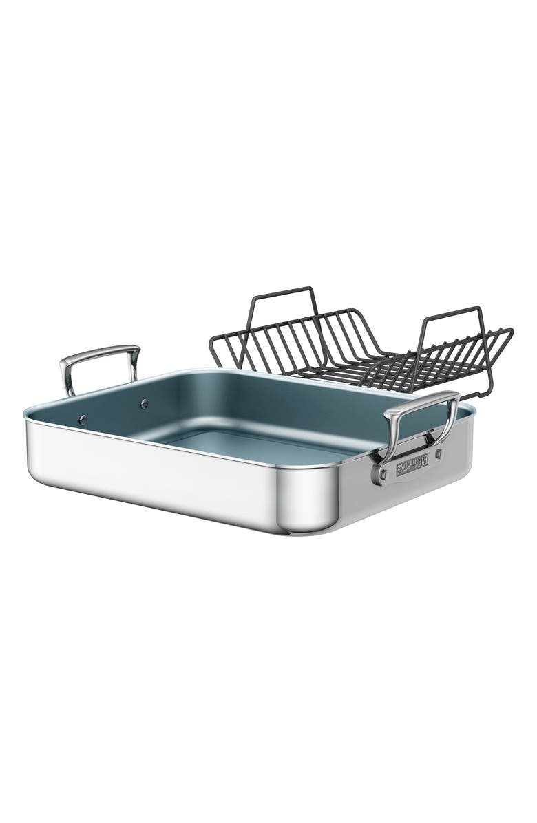ZWILLING Spirit 3-Ply Polished Stainless Steel Ceramic Nonstick Roasting Pan, Main, color, 
