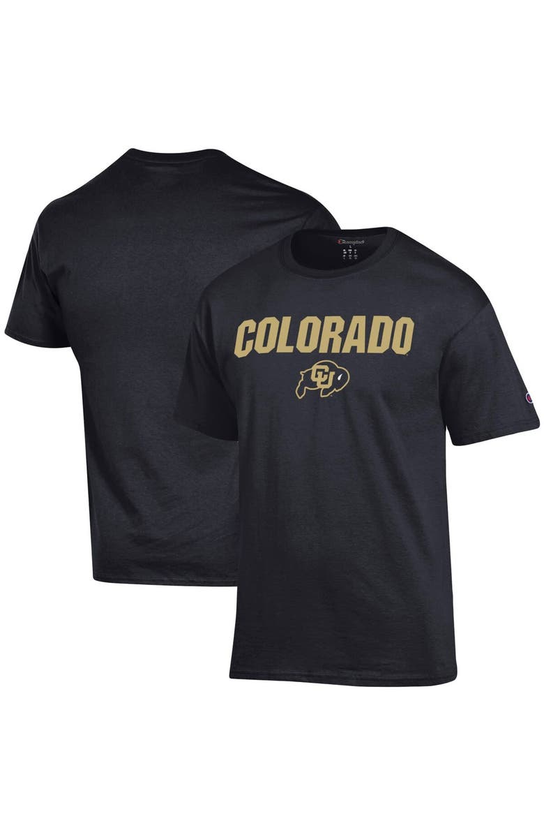 Champion Men's Champion Black Colorado Buffaloes Straight Over Logo T-Shirt, Main, color, 