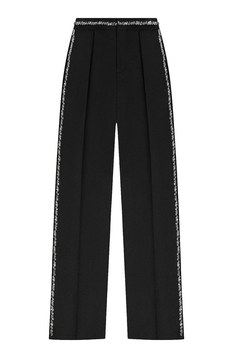 Manière De Voir Patricia Embellished Tailored Trousers, Alternate, color, Black