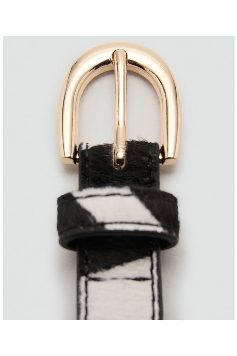 Animal Print Calf Hair Belt, Alternate, color, BLACK