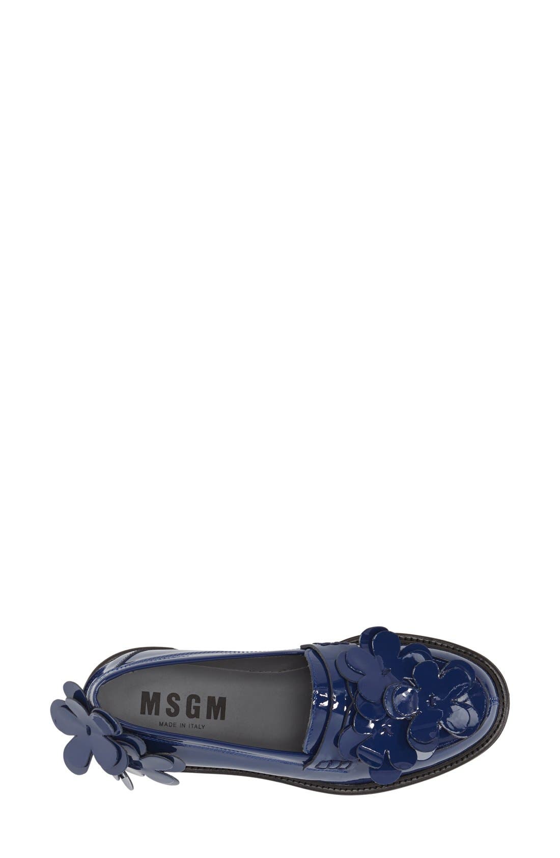 Flower Loafer, Alternate, color, BLUE PATENT