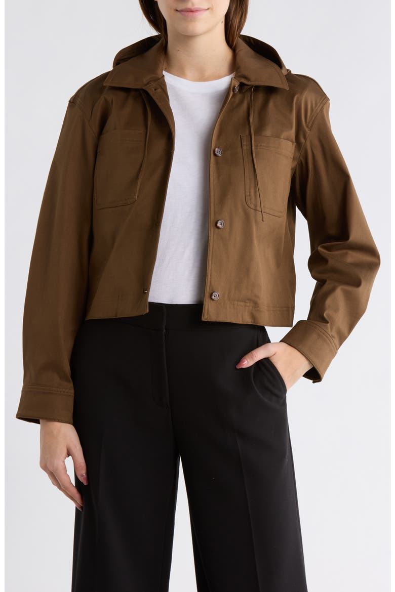 Hooded Crop Jacket, Main, color, CLOVE