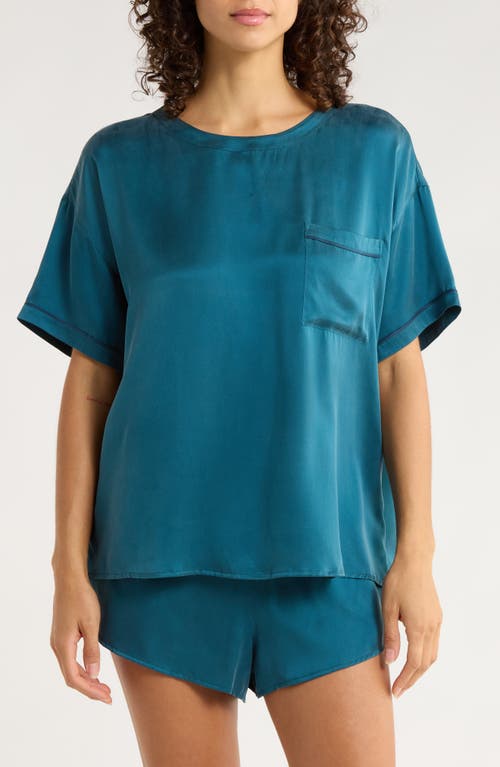 Lunya Washable Silk Short Pajamas In Blue