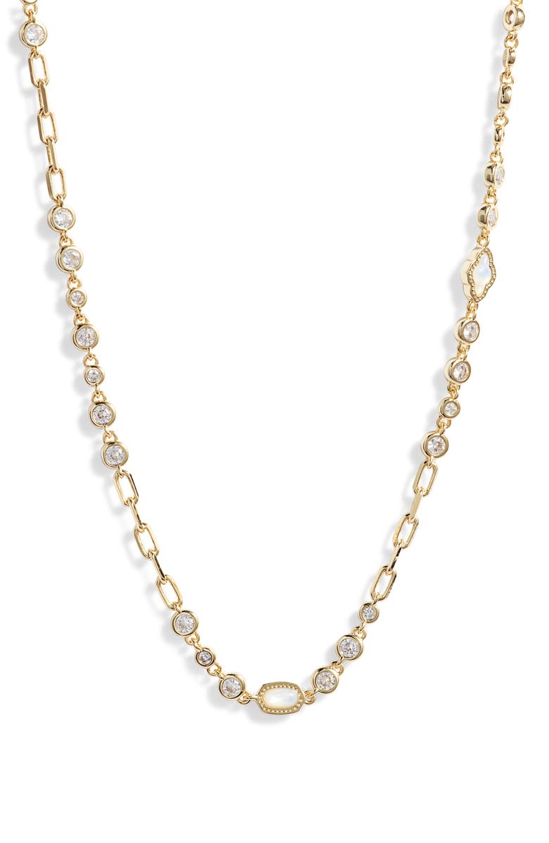 Kendra Scott Elisa Abbie Mini Pendant Necklace, Main, color, Gold White Mix