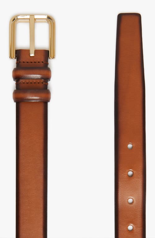 Shop Max Mara Leather Belt In Tobacco