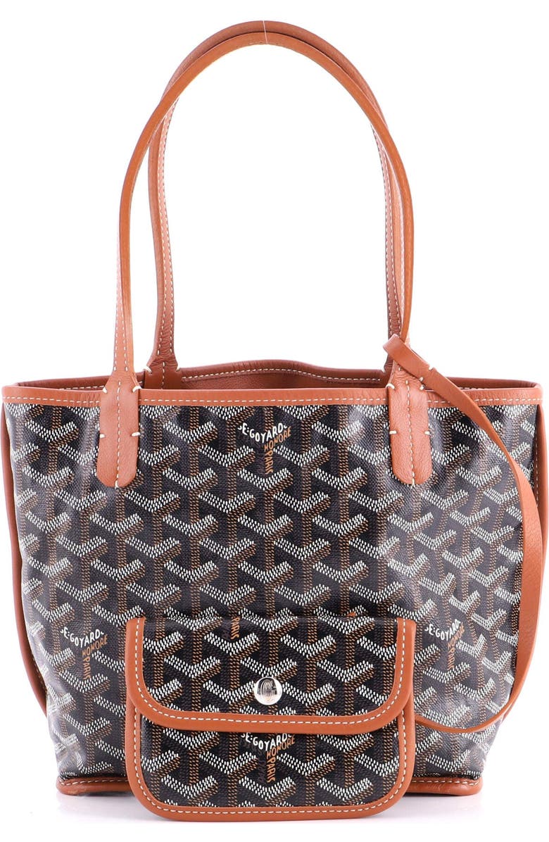 Pre-Owned Goyard Anjou Reversible Tote Coated Canvas Mini, Alternate, color, Brown