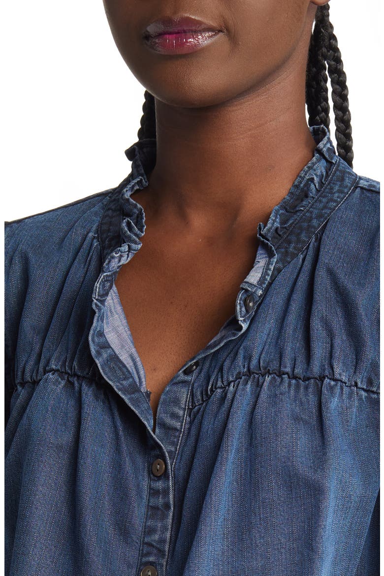 Shawna Chambray Smocked Waist Minidress, Alternate, color, DARK VINTAGE