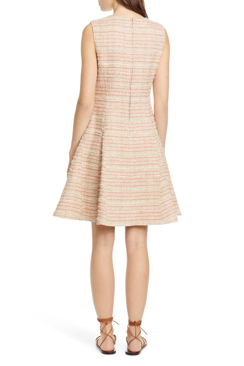 Tweed A-Line Dress, Alternate, color, CAMEL/SALMON