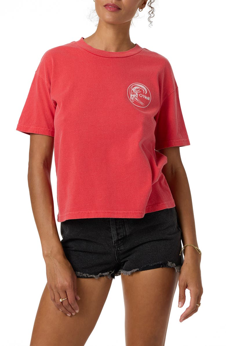 O'Neill Salty Circle Cotton Graphic T-Shirt, Main, color, Lava Red