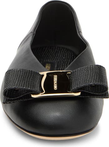VIP【関税送料無料】希少 FERRAGAMO BLACK VANNA FLATS FERRAGAMO Vanna Bow Ballet Flat (Women) | Nordstrom