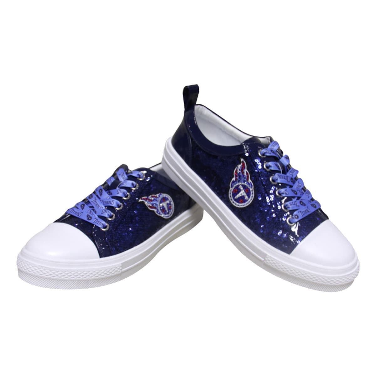 CUCE Women's Cuce Navy Tennessee Titans Team Sequin Sneakers, Alternate, color, 