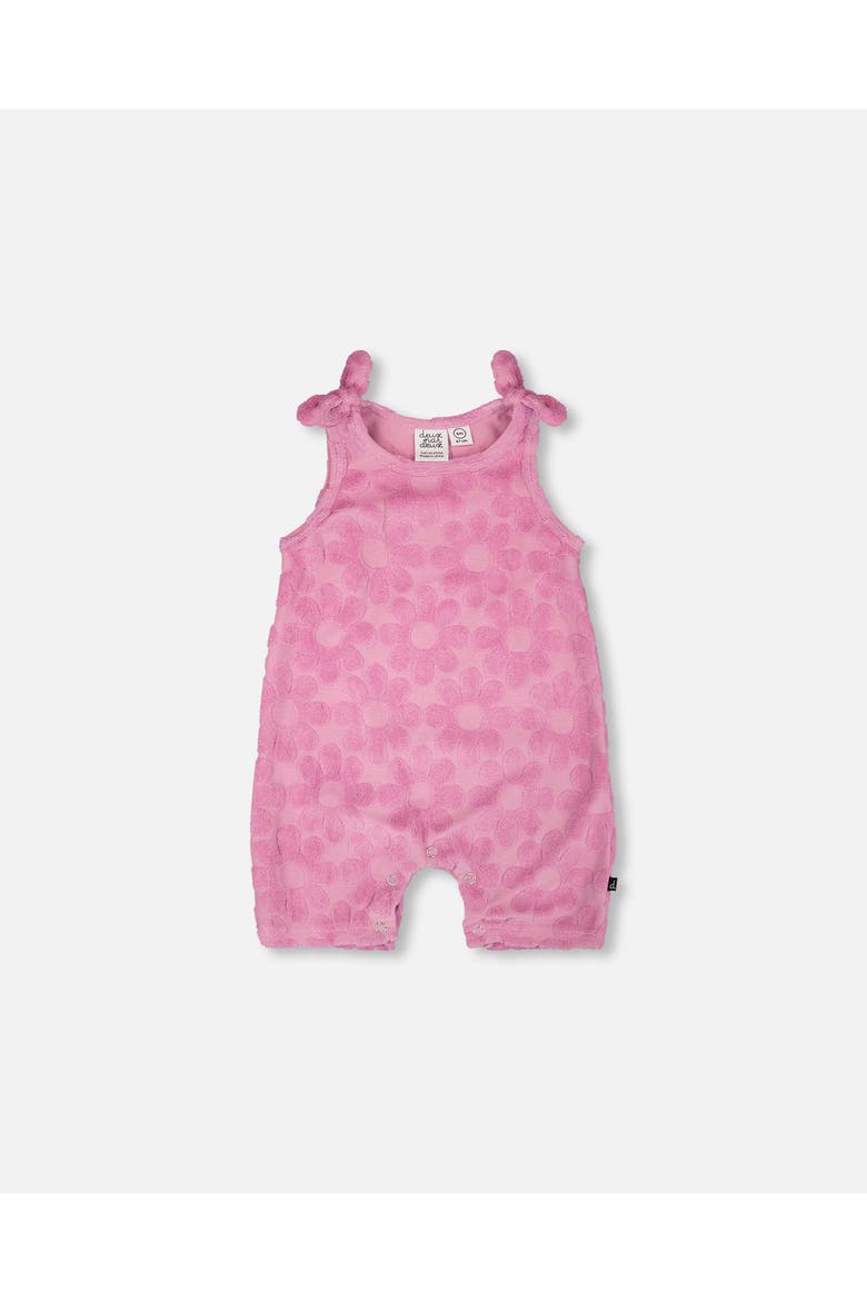 Terry Cloth Sleeveless Romper with Bows, Main, color, Pink